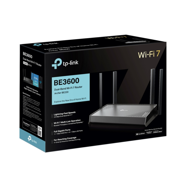TP-Link Archer BE220 BE3600 Dual-Band WiFi 7 Router