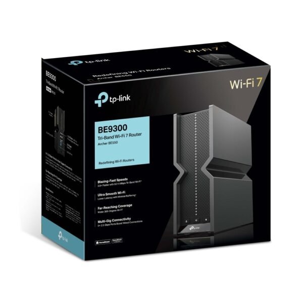 TP-Link Archer BE550 BE9300 Tri-Band Wi-Fi 7 Router, 2.5G