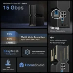 ⁦TP-Link Archer BE700 BE15000 Tri-Band WiFi 7 Router, 2.5Gbps / 10Gbps⁩ - الصورة ⁦5⁩