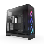 NZXT H9 Flow RGB Large Dual-Chamber Mid-Tower ATX Airflow Case with RGB, 2x Fans (Black)