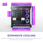 ⁦NZXT H9 Flow RGB Large Dual-Chamber Mid-Tower ATX Airflow Case with RGB, 2x Fans (Black)⁩ - الصورة ⁦8⁩