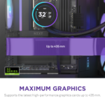 ⁦NZXT H9 Flow RGB Large Dual-Chamber Mid-Tower ATX Airflow Case with RGB, 2x Fans (Black)⁩ - الصورة ⁦7⁩