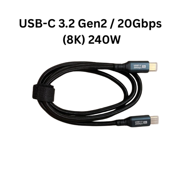 USB-C 3.2 Gen2 M/M Cable, Data Transfer, Fast Charging, 8K Display – 1m