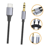 ⁦USB-C to Audio Aux 3.5mm Cable M/M – 1m⁩ - الصورة ⁦2⁩