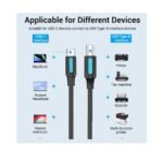 ⁦Vention USB-C Male to USB-B Printer Cable, 2m⁩ - الصورة ⁦3⁩