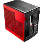⁦HYTE Y60 Modern Panoramic Dual Chamber ATX Mid Tower PC Case, Black/Cherry (3-Fans)⁩ - الصورة ⁦3⁩