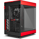 ⁦HYTE Y60 Modern Panoramic Dual Chamber ATX Mid Tower PC Case, Black/Cherry (3-Fans)⁩ - الصورة ⁦4⁩