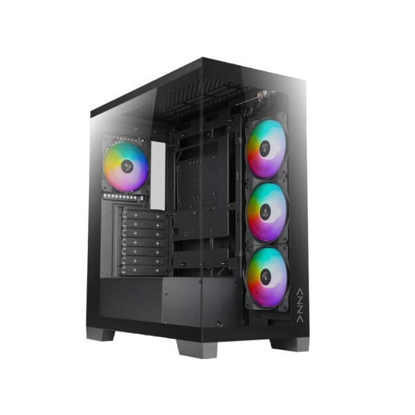 AZZA CSAZ-570 COVE BLACK Mid Tower Gaming PC Case – 4-Fans