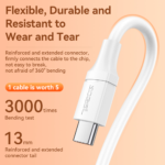 ⁦Jasoz D117 USB-A to USB-C 6A Fast Charging Cable, 1m⁩ - الصورة ⁦4⁩