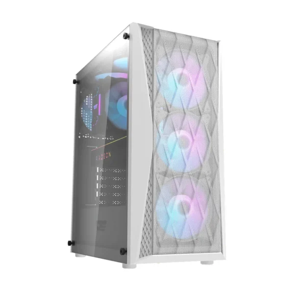 darkFlash DK352 Plus Mid Tower ATX PC Case, 4-Fans, White