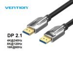 Vention HGABI DisplayPort DP 2.1, 4K@240Hz, 16K, 8K, Support – 1.5m Cable Cotton Braided Gold Plated