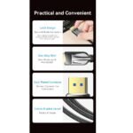 ⁦Vention HGABI DisplayPort DP 2.1, 4K@240Hz, 16K, 8K, Support – 3m Cable Cotton Braided Gold Plated⁩ - الصورة ⁦5⁩