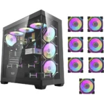 darkFlash DS900 Mid Tower ATX PC Case, 7-Fans, Black