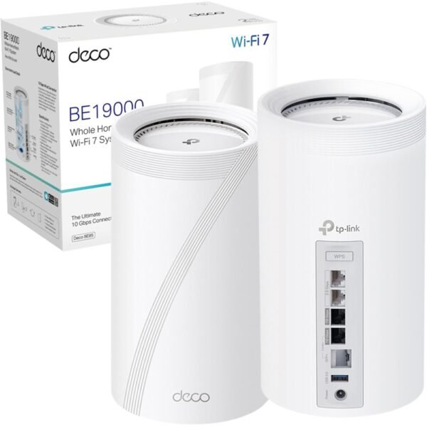 TP-Link Deco BE85 BE19000 Tri-Band Whole Home Mesh WiFi 7 System, 2-Pack