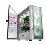 ⁦darkFlash DK431 Glass E-ATX PC Case, 4-Fans, White⁩ - الصورة ⁦3⁩