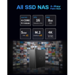 ⁦TerraMaster F4 SSD 4-Bay M.2 NVME NAS Enclosure Case with RAID, 8GB RAM DDR5, 5Gbps, HDMI 4K 60fps⁩ - الصورة ⁦2⁩
