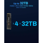 ⁦TerraMaster D4SSD 4-Bay USB-C M.2 NVME Enclosure Case, Palm Sized⁩ - الصورة ⁦5⁩