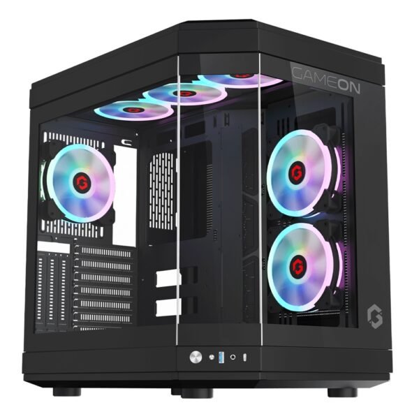 GameOn Valkyrie Series Mid Tower Gaming Case – Black (3-Fans)