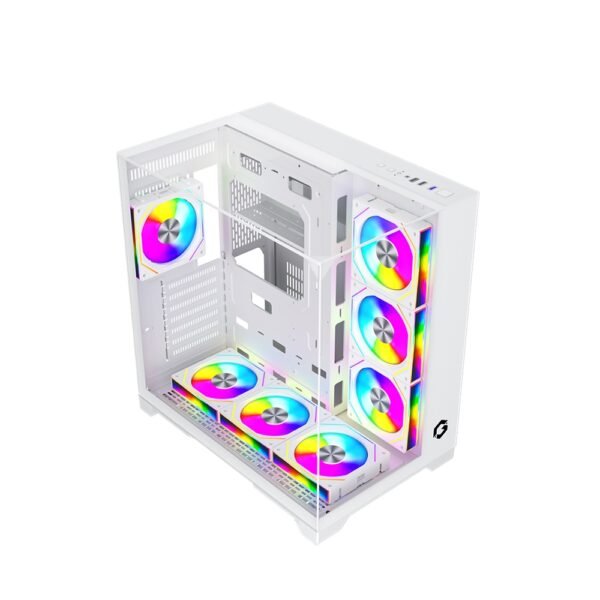 GameOn Valkyrie I Series Mid Tower Gaming PC Case – White (7-Fans)