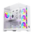 ⁦GameOn Valkyrie I Series Mid Tower Gaming PC Case – White (7-Fans)⁩ - الصورة ⁦5⁩