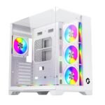 ⁦GameOn Valkyrie I Series Mid Tower Gaming PC Case – White (7-Fans)⁩ - الصورة ⁦2⁩