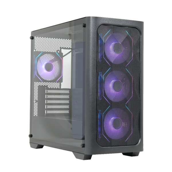GPro Premium Mid Tower PC Case – Black, 4-Fans