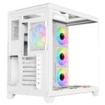 ⁦Sharx PROFIN GX700W Mid Tower Gaming PC Case – White (7-Fans)⁩ - الصورة ⁦4⁩