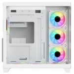 ⁦Sharx PROFIN GX700W Mid Tower Gaming PC Case – White (7-Fans)⁩ - الصورة ⁦5⁩