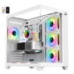 ⁦Sharx PROFIN GX700W Mid Tower Gaming PC Case – White (7-Fans)⁩ - الصورة ⁦9⁩