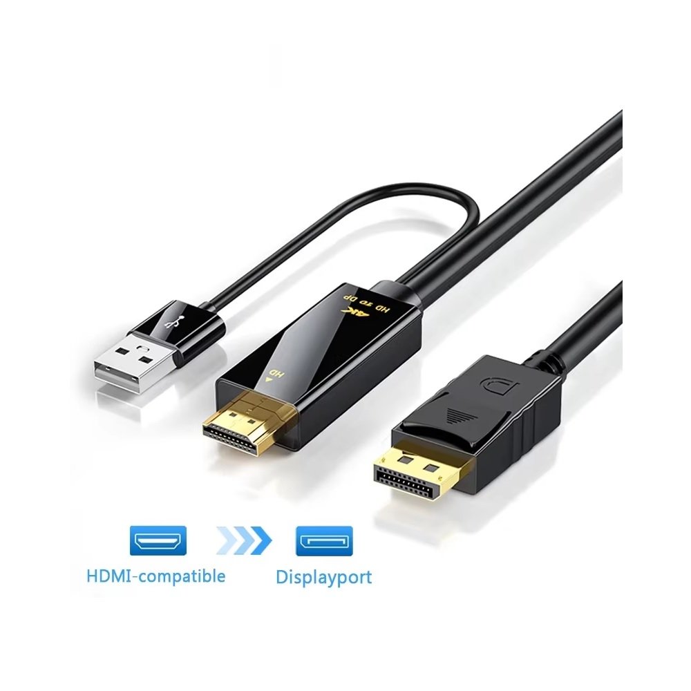 HDMI-to-DP-Cable HDMI to DisplayPort Cable, HDMI to DP Out, USB Powered, 1.5m - الصورة 1