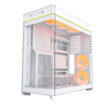 ⁦Montech HS02 Pro Mid Tower Gaming PC Case, Reversible Layout – 5 Fans, White⁩ - الصورة ⁦3⁩