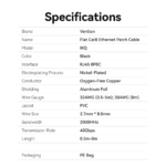 ⁦Vention IKQBI Flat Cat8 Ethernet Patch Network Cable 40Gbps 2000MHz, 3m⁩ - الصورة ⁦5⁩