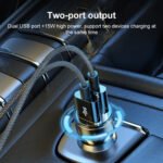 ⁦شاحن سيارة بمنفذين USB بقدرة 15 واط من سلسلة ويكوم WP-C40 فانجارد - أسود⁩ - الصورة ⁦2⁩