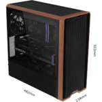 ⁦LIAN LI LANCool 217 White Tempered Glass Wood Panel Mid Tower PC Gaming Case, 5-Fans⁩ - الصورة ⁦2⁩