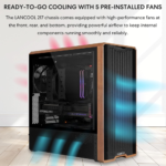 ⁦LIAN LI LANCool 217 Black Tempered Glass Wood Panel Mid Tower PC Gaming Case, 5-Fans - PC Kuwait - Ultimate IT Solution Provider in Kuwait⁩ - الصورة ⁦5⁩