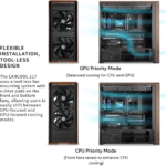 ⁦LIAN LI LANCool 217 Black Tempered Glass Wood Panel Mid Tower PC Gaming Case, 5-Fans - PC Kuwait - Ultimate IT Solution Provider in Kuwait⁩ - الصورة ⁦4⁩