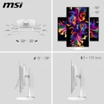 ⁦MSI 27″ MAG 272QPW QD-OLED X28 2K 280Hz 0.03ms HDR400 HDMI 2.1 Rotatable Adjustable Gaming Monitor, White⁩ - الصورة ⁦4⁩