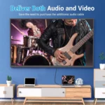 ⁦Vention Mini DisplayPort to HDMI Cable 4K HAHBG mini DP to HDMI – 1.5M⁩ - الصورة ⁦2⁩