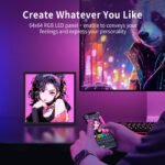 ⁦إطار ديفووم بيكسو-64 الذكي لفن البيكسل مع واي فاي وشاشة LED رقمية 64×64 – أسود⁩ - الصورة ⁦5⁩