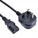 Power Cable (3m) UK Plug Type 13 Amp Fused Cord, 3 Meter
