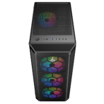 Sharx R200B Mid Tower Gaming PC Case – Black (4-Fans) - Image 3