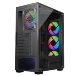 Sharx R200B Mid Tower Gaming PC Case – Black (4-Fans) - Image 5
