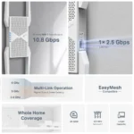 ⁦TP-Link RE655BE BE11000 Tri-Band WiFi 7 Range Extender, 2.5GE⁩ - الصورة ⁦4⁩