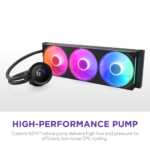⁦NZXT Kraken Plus 360 RGB – 360mm RGB AIO Liquid Cooler with 1.54″ LCD, Black⁩ - الصورة ⁦2⁩