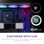 ⁦NZXT Kraken Plus 360 RGB – 360mm RGB AIO Liquid Cooler with 1.54″ LCD, Black⁩ - الصورة ⁦5⁩