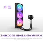 ⁦NZXT Kraken Plus 360 RGB – 360mm RGB AIO Liquid Cooler with 1.54″ LCD, Black⁩ - الصورة ⁦3⁩