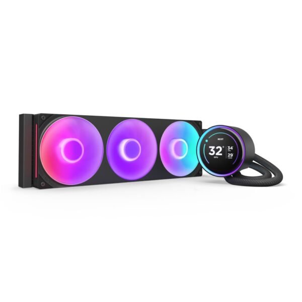 NZXT Kraken Elite 360 RGB – 360mm AIO Liquid Cooler with 2.72″ IPS LCD & RGB, Black