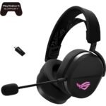 ASUS A501 ROG Pelta Tri-mode RGB Wireless SpeedNova Gaming Headset, Black – 50mm Driver, 309g – Fabric Ear Cushions
