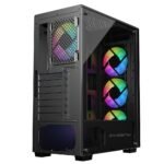 ⁦Sharx STRIKER S200B Mid Tower Gaming PC Case – Black (4-Fans)⁩ - الصورة ⁦4⁩