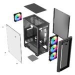 ⁦Sharx STRIKER S200B Mid Tower Gaming PC Case – Black (4-Fans)⁩ - الصورة ⁦9⁩